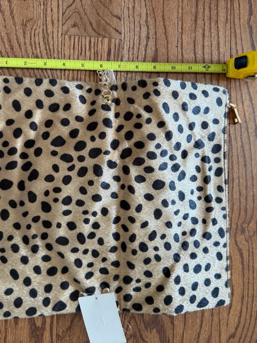 NWT Tuckernuck Leopard Calf Hair Clutch Crossbody Bag Animal Print Chain Strap - Picture 7 of 7